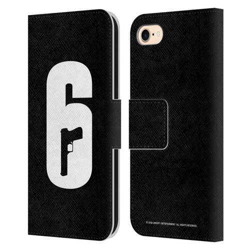 Tom Clancy's Rainbow Six Siege Logos Black And White Leather Book Wallet Case Cover For Apple iPhone 7 / 8 / SE 2020 & 2022