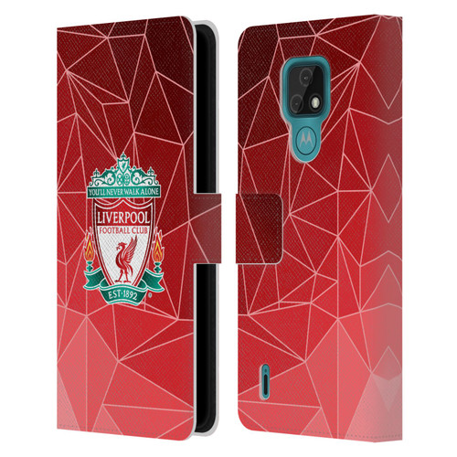 Liverpool Football Club Crest & Liverbird 2 Geometric Leather Book Wallet Case Cover For Motorola Moto E7