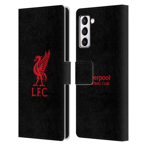 Liverpool Football Club Liver Bird Red Logo On Black Leather Book Wallet Case Cover For Samsung Galaxy S21+ 5G