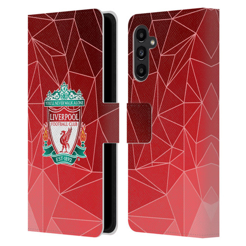 Liverpool Football Club Crest & Liverbird 2 Geometric Leather Book Wallet Case Cover For Samsung Galaxy A13 5G (2021)