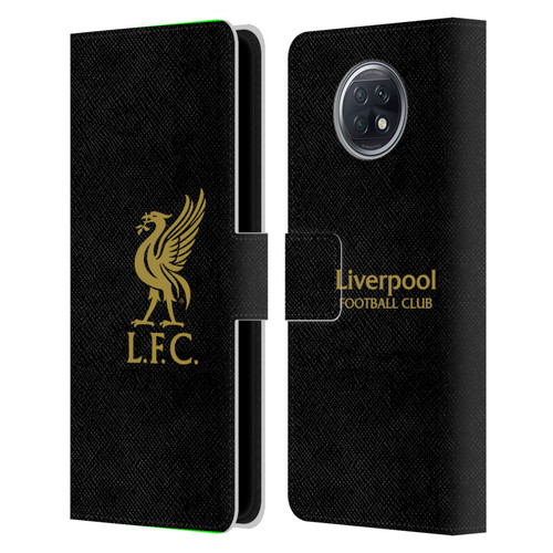 Liverpool Football Club Liver Bird Gold Logo On Black Leather Book Wallet Case Cover For Xiaomi Redmi Note 9T 5G