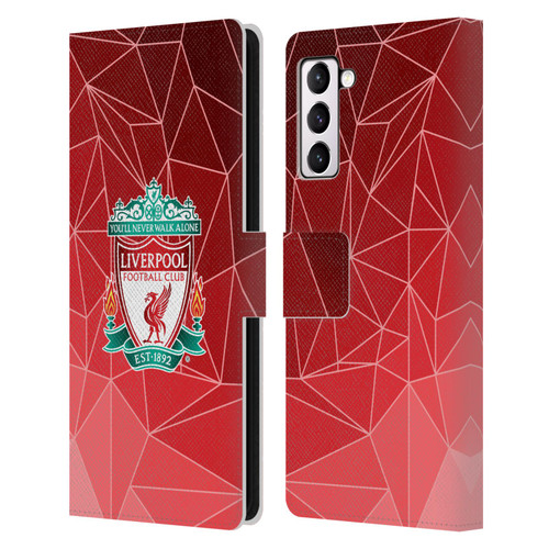 Liverpool Football Club Crest & Liverbird 2 Geometric Leather Book Wallet Case Cover For Samsung Galaxy S21+ 5G