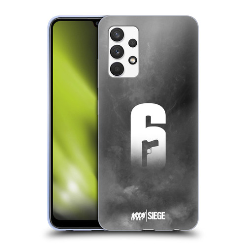 Tom Clancy's Rainbow Six Siege Logo Art Smoke Soft Gel Case for Samsung Galaxy A32 (2021)