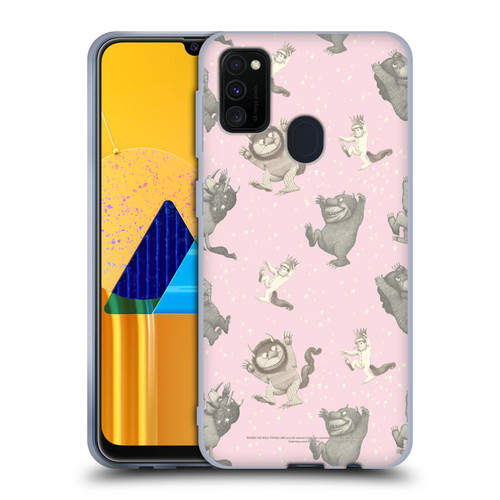 Where the Wild Things Are Literary Graphics Pink Pattern Soft Gel Case for Samsung Galaxy M30s (2019)/M21 (2020)