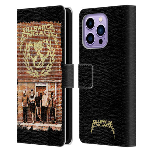 Killswitch Engage Band Art Brick Wall Leather Book Wallet Case Cover For Apple iPhone 14 Pro Max