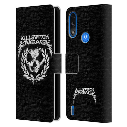 Killswitch Engage Tour Wreath Spray Paint Design Leather Book Wallet Case Cover For Motorola Moto E7 Power / Moto E7i Power