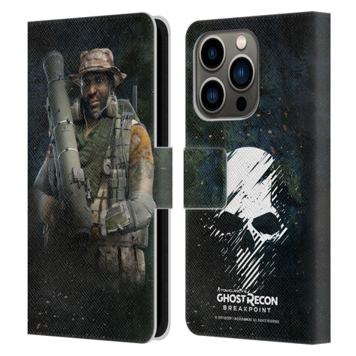 Tom Clancy's Ghost Recon Breakpoint Character Art Fixit Leather Book Wallet Case Cover For Apple iPhone 14 Pro