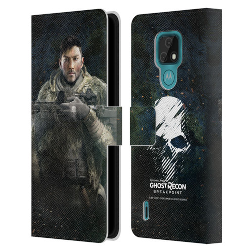 Tom Clancy's Ghost Recon Breakpoint Character Art Vasily Leather Book Wallet Case Cover For Motorola Moto E7