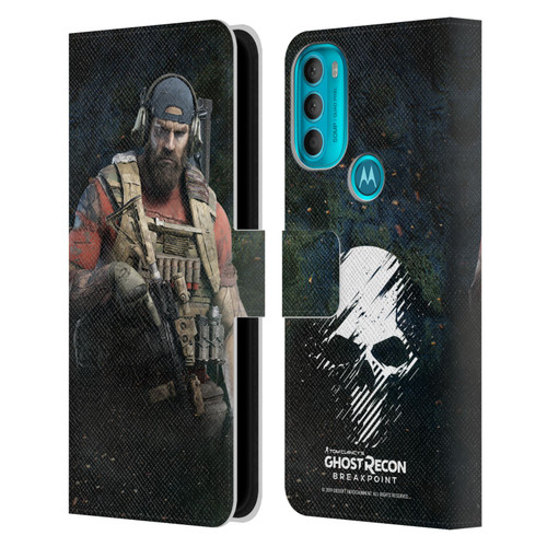 Tom Clancy's Ghost Recon Breakpoint Character Art Nomad Leather Book Wallet Case Cover For Motorola Moto G71 5G