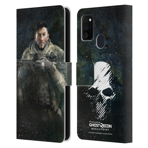 Tom Clancy's Ghost Recon Breakpoint Character Art Vasily Leather Book Wallet Case Cover For Samsung Galaxy M30s (2019)/M21 (2020)