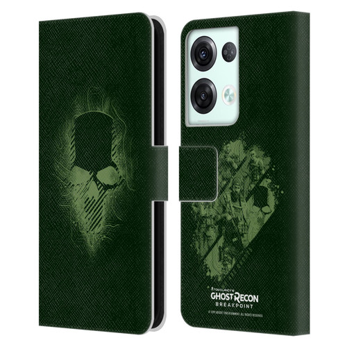 Tom Clancy's Ghost Recon Breakpoint Graphics Ghosts Logo Leather Book Wallet Case Cover For OPPO Reno8 Pro