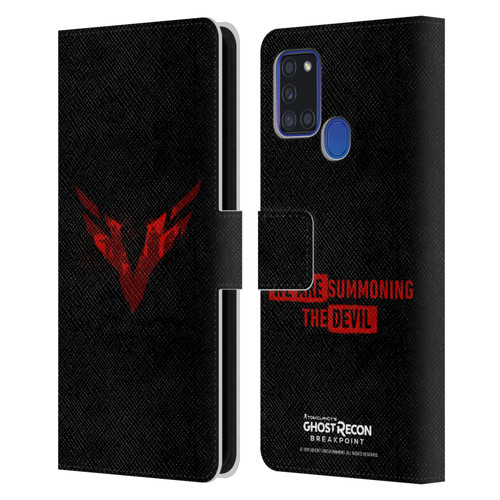Tom Clancy's Ghost Recon Breakpoint Graphics Wolves Logo Leather Book Wallet Case Cover For Samsung Galaxy A21s (2020)