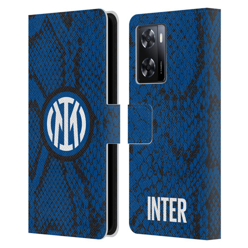 Fc Internazionale Milano Patterns Snake Leather Book Wallet Case Cover For OPPO A57s