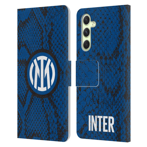 Fc Internazionale Milano Patterns Snake Leather Book Wallet Case Cover For Samsung Galaxy A54 5G