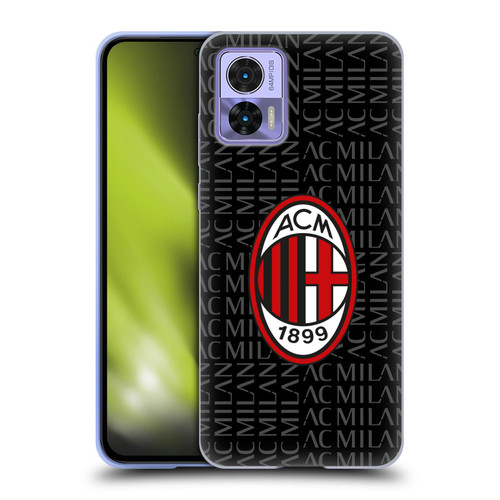 AC Milan Crest Patterns Red And Grey Soft Gel Case for Motorola Edge 30 Neo 5G