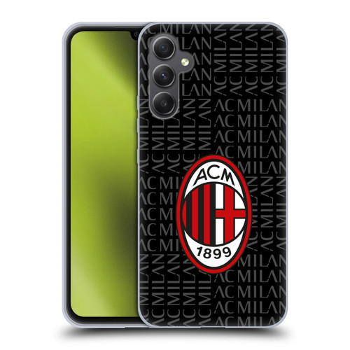 AC Milan Crest Patterns Red And Grey Soft Gel Case for Samsung Galaxy A34 5G
