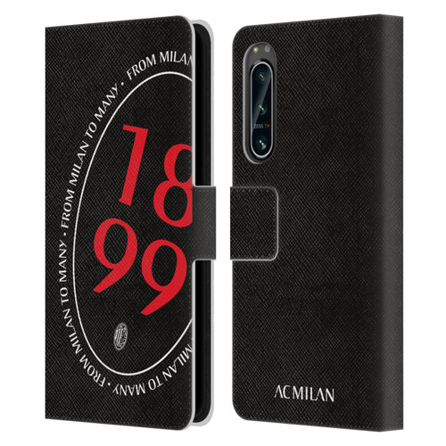 AC Milan Art 1899 Oversized Leather Book Wallet Case Cover For Sony Xperia 5 IV