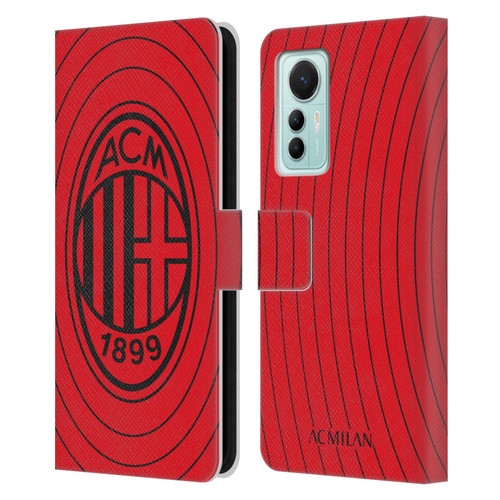 AC Milan Art Red And Black Leather Book Wallet Case Cover For Xiaomi 12 Lite