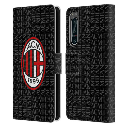 AC Milan Crest Patterns Red And Grey Leather Book Wallet Case Cover For Sony Xperia 5 IV