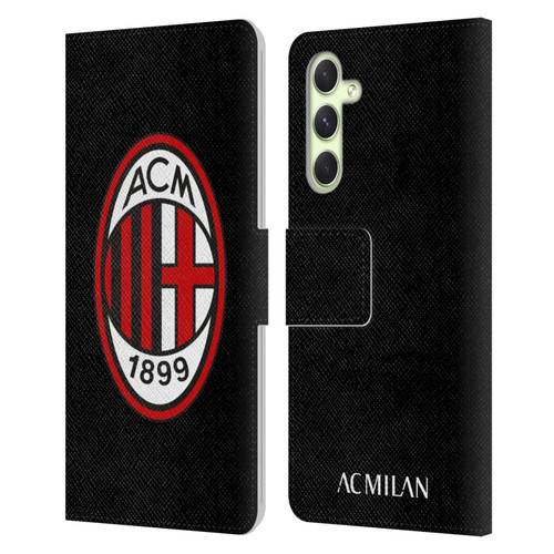 AC Milan Crest Full Colour Black Leather Book Wallet Case Cover For Samsung Galaxy A54 5G