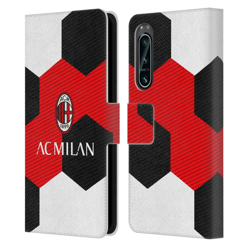 AC Milan Crest Ball Leather Book Wallet Case Cover For Sony Xperia 5 IV