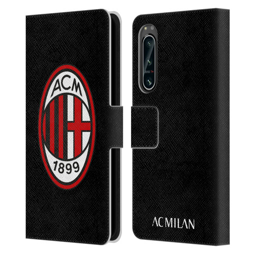 AC Milan Crest Full Colour Black Leather Book Wallet Case Cover For Sony Xperia 5 IV