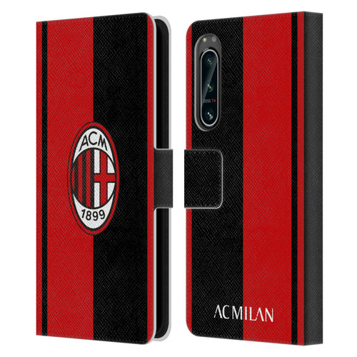 AC Milan Crest Red And Black Leather Book Wallet Case Cover For Sony Xperia 5 IV