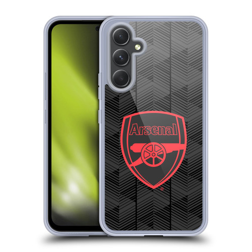 Arsenal FC Crest and Gunners Logo Black Soft Gel Case for Samsung Galaxy A54 5G