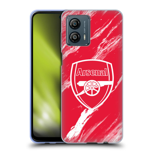 Arsenal FC Crest Patterns Red Marble Soft Gel Case for Motorola Moto G53 5G