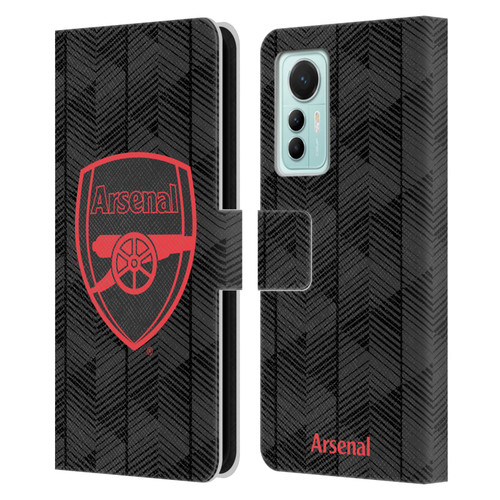 Arsenal FC Crest and Gunners Logo Black Leather Book Wallet Case Cover For Xiaomi 12 Lite