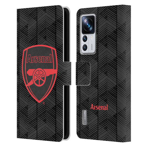 Arsenal FC Crest and Gunners Logo Black Leather Book Wallet Case Cover For Xiaomi 12T Pro