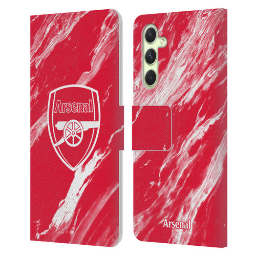 Arsenal FC Crest Patterns Red Marble Leather Book Wallet Case Cover For Samsung Galaxy A54 5G