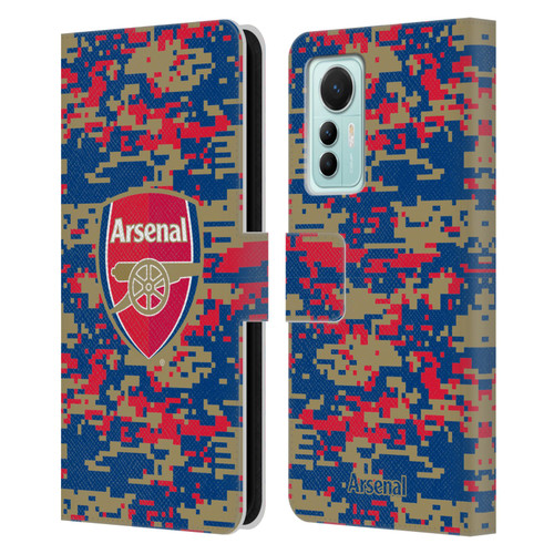 Arsenal FC Crest Patterns Digital Camouflage Leather Book Wallet Case Cover For Xiaomi 12 Lite