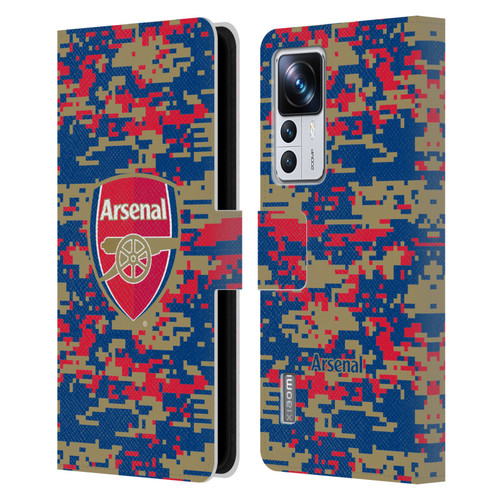 Arsenal FC Crest Patterns Digital Camouflage Leather Book Wallet Case Cover For Xiaomi 12T Pro