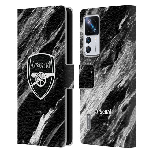 Arsenal FC Crest Patterns Marble Leather Book Wallet Case Cover For Xiaomi 12T Pro