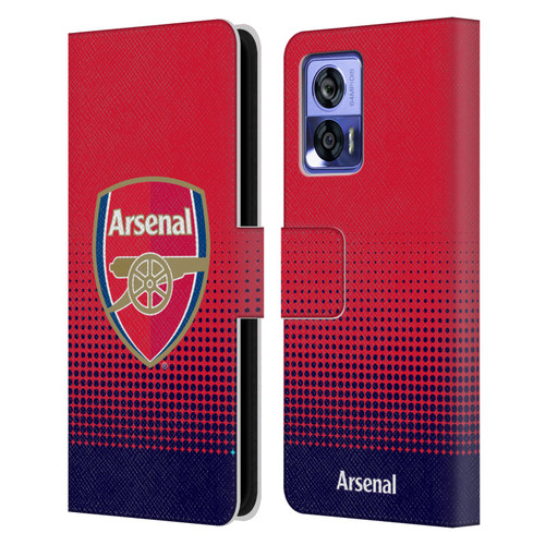 Arsenal FC Crest 2 Fade Leather Book Wallet Case Cover For Motorola Edge 30 Neo 5G