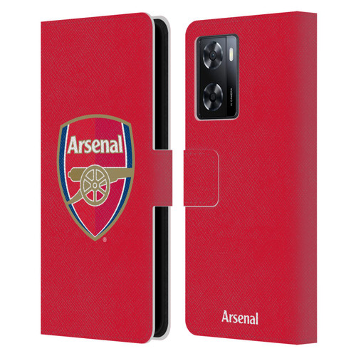 Arsenal FC Crest 2 Full Colour Red Leather Book Wallet Case Cover For OPPO A57s