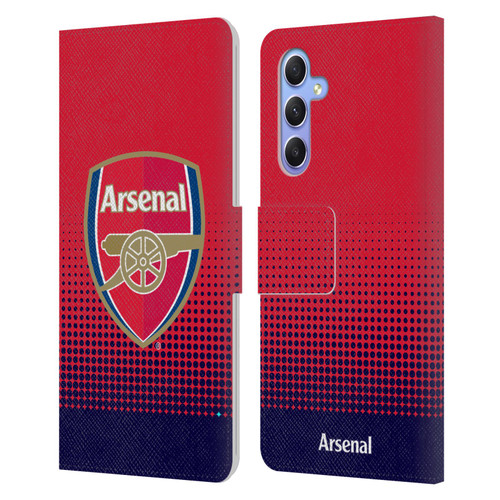 Arsenal FC Crest 2 Fade Leather Book Wallet Case Cover For Samsung Galaxy A34 5G