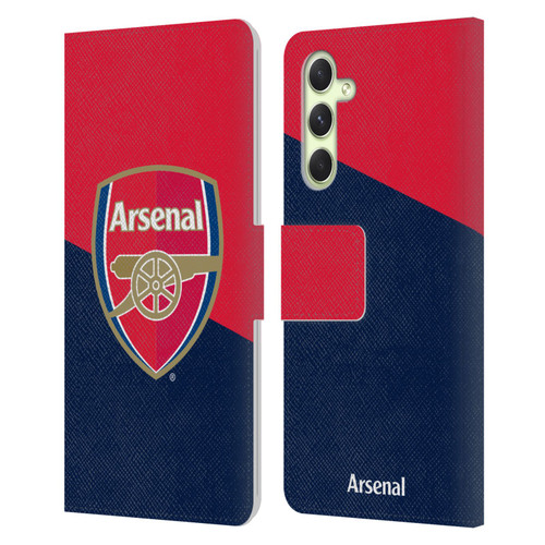 Arsenal FC Crest 2 Red & Blue Logo Leather Book Wallet Case Cover For Samsung Galaxy A54 5G
