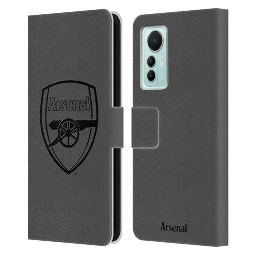 Arsenal FC Crest 2 Black Logo Leather Book Wallet Case Cover For Xiaomi 12 Lite