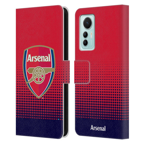 Arsenal FC Crest 2 Fade Leather Book Wallet Case Cover For Xiaomi 12 Lite