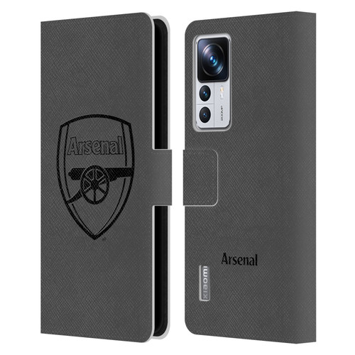 Arsenal FC Crest 2 Black Logo Leather Book Wallet Case Cover For Xiaomi 12T Pro