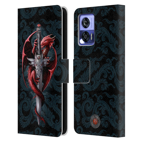 Anne Stokes Dragons Dagger Leather Book Wallet Case Cover For Motorola Edge 30 Neo 5G