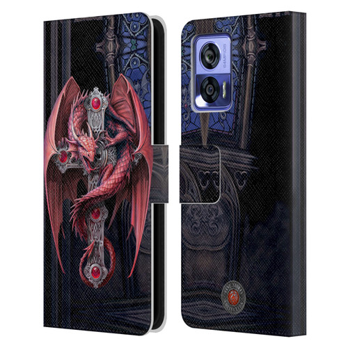 Anne Stokes Dragons Gothic Guardians Leather Book Wallet Case Cover For Motorola Edge 30 Neo 5G