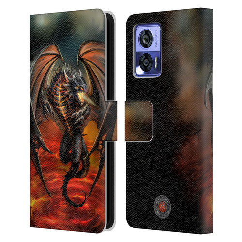 Anne Stokes Dragons Lava Leather Book Wallet Case Cover For Motorola Edge 30 Neo 5G