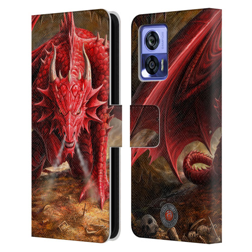 Anne Stokes Dragons Lair Leather Book Wallet Case Cover For Motorola Edge 30 Neo 5G