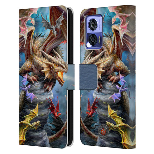 Anne Stokes Dragons 4 Clan Leather Book Wallet Case Cover For Motorola Edge 30 Neo 5G