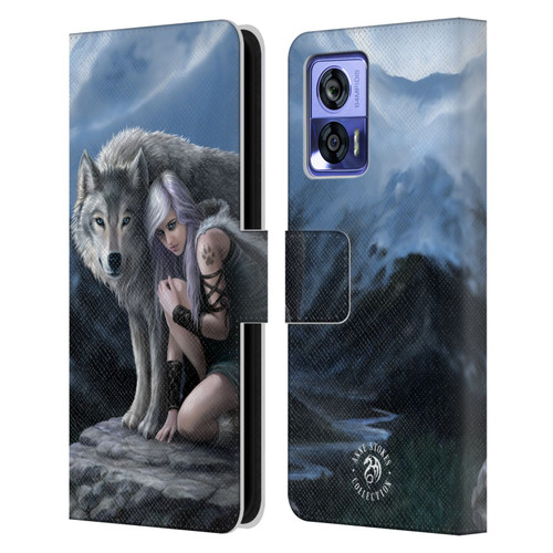 Anne Stokes Wolves Protector Leather Book Wallet Case Cover For Motorola Edge 30 Neo 5G