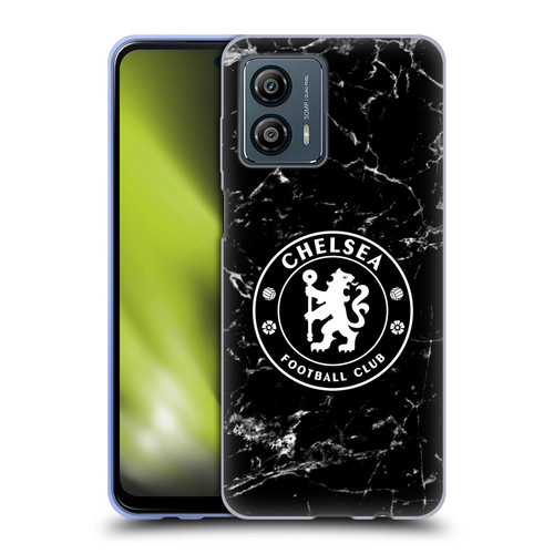 Chelsea Football Club Crest Black Marble Soft Gel Case for Motorola Moto G53 5G