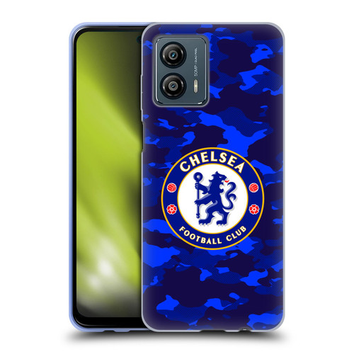 Chelsea Football Club Crest Camouflage Soft Gel Case for Motorola Moto G53 5G
